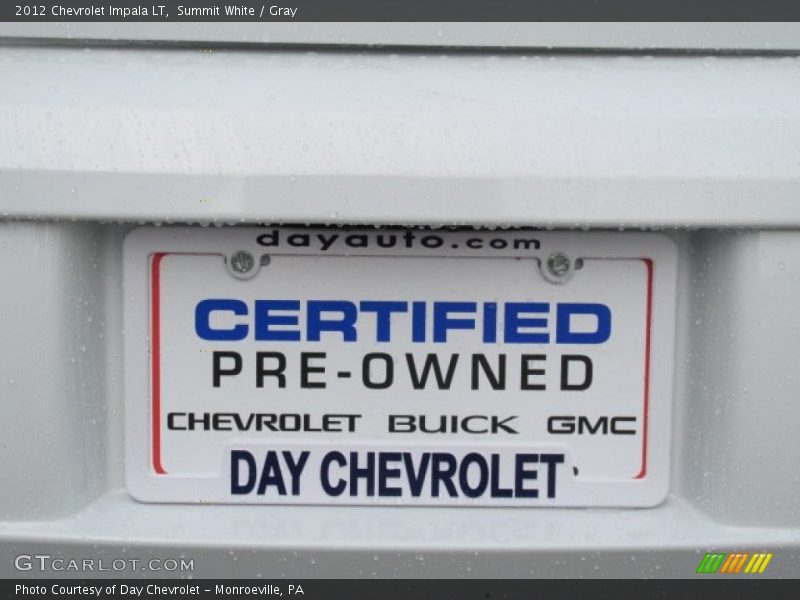 Summit White / Gray 2012 Chevrolet Impala LT