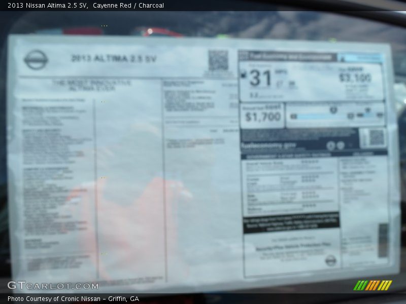 Cayenne Red / Charcoal 2013 Nissan Altima 2.5 SV