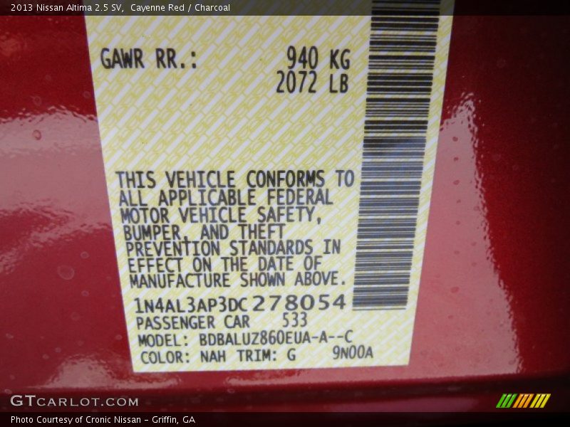 Cayenne Red / Charcoal 2013 Nissan Altima 2.5 SV