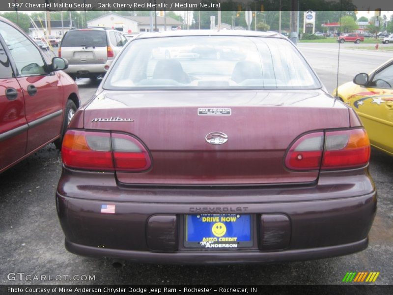 Dark Cherry Red Metallic / Medium Neutral 1997 Chevrolet Malibu Sedan
