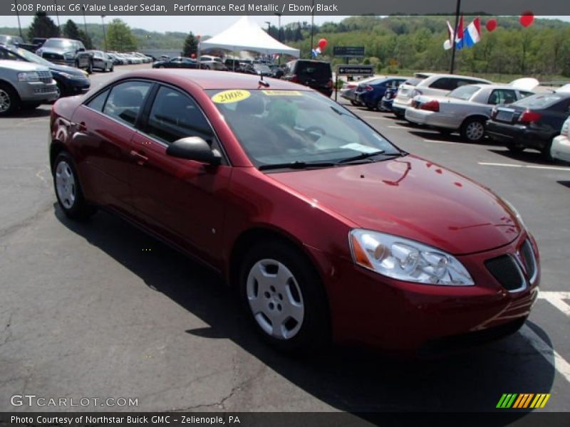 Performance Red Metallic / Ebony Black 2008 Pontiac G6 Value Leader Sedan