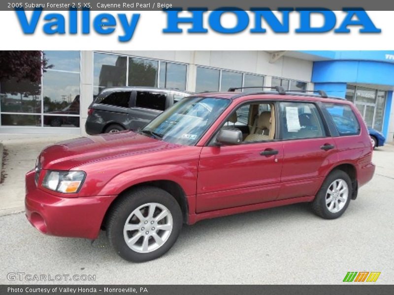 Cayenne Red Pearl / Beige 2005 Subaru Forester 2.5 XS