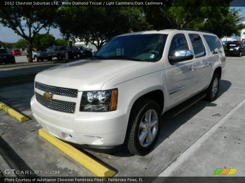 White Diamond Tricoat / Light Cashmere/Dark Cashmere 2012 Chevrolet Suburban LTZ