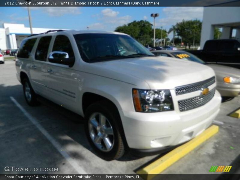 White Diamond Tricoat / Light Cashmere/Dark Cashmere 2012 Chevrolet Suburban LTZ
