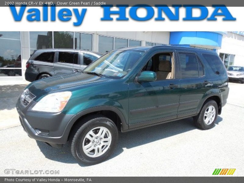 Clover Green Pearl / Saddle 2002 Honda CR-V EX 4WD