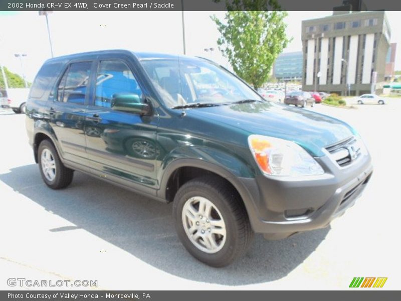 Clover Green Pearl / Saddle 2002 Honda CR-V EX 4WD