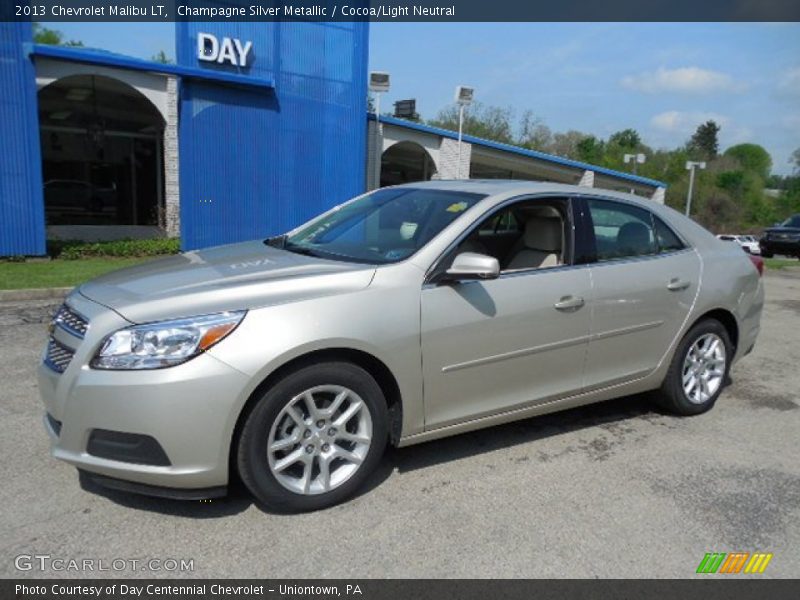 Champagne Silver Metallic / Cocoa/Light Neutral 2013 Chevrolet Malibu LT
