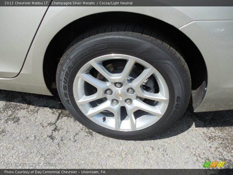 Champagne Silver Metallic / Cocoa/Light Neutral 2013 Chevrolet Malibu LT