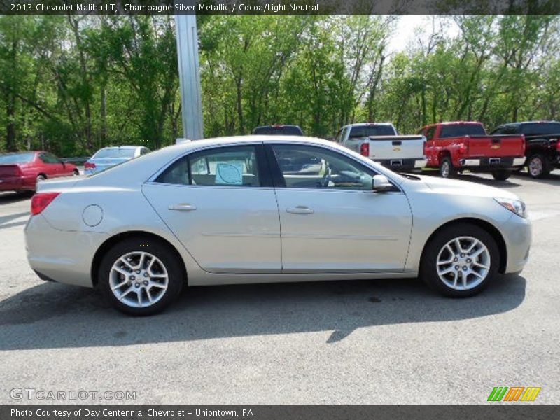 Champagne Silver Metallic / Cocoa/Light Neutral 2013 Chevrolet Malibu LT