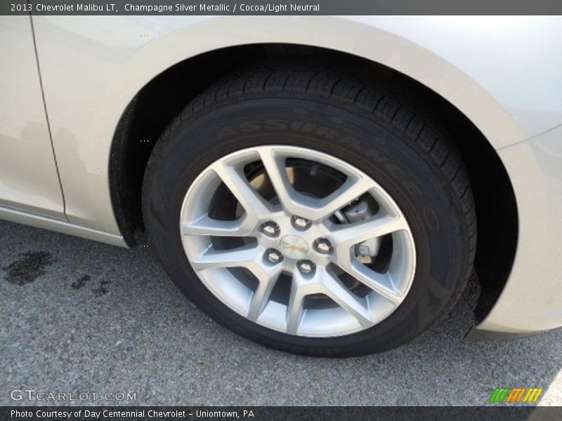 Champagne Silver Metallic / Cocoa/Light Neutral 2013 Chevrolet Malibu LT