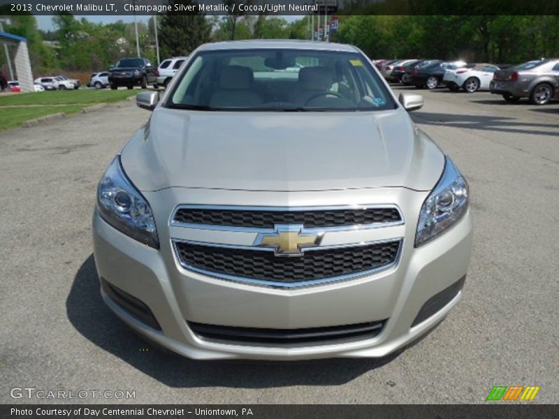 Champagne Silver Metallic / Cocoa/Light Neutral 2013 Chevrolet Malibu LT