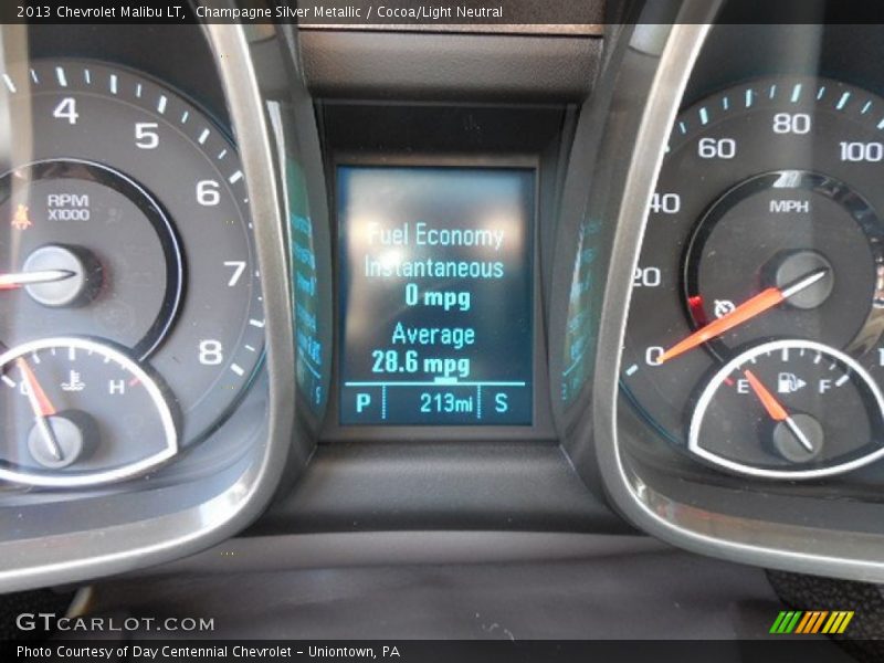 Champagne Silver Metallic / Cocoa/Light Neutral 2013 Chevrolet Malibu LT