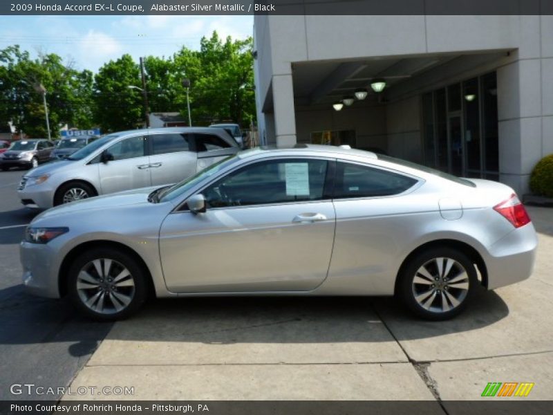 Alabaster Silver Metallic / Black 2009 Honda Accord EX-L Coupe