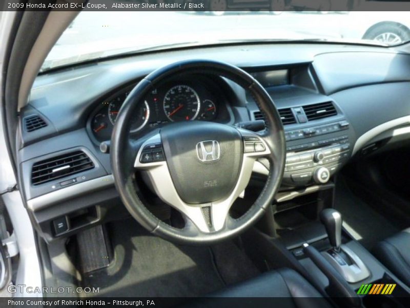Alabaster Silver Metallic / Black 2009 Honda Accord EX-L Coupe