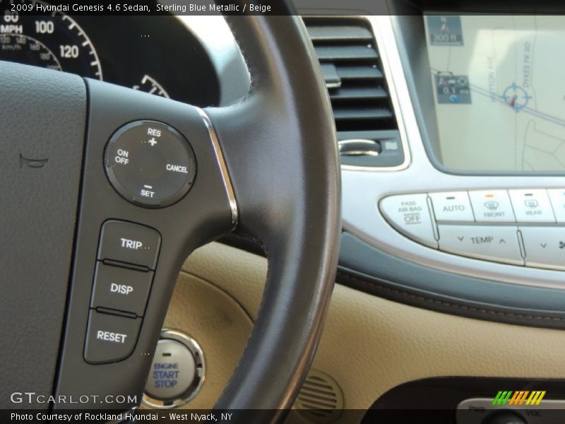 Controls of 2009 Genesis 4.6 Sedan