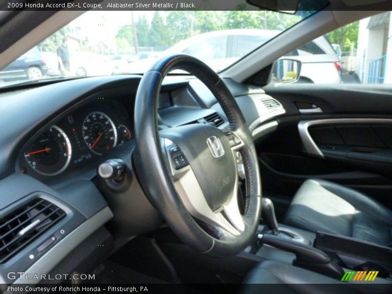 Alabaster Silver Metallic / Black 2009 Honda Accord EX-L Coupe