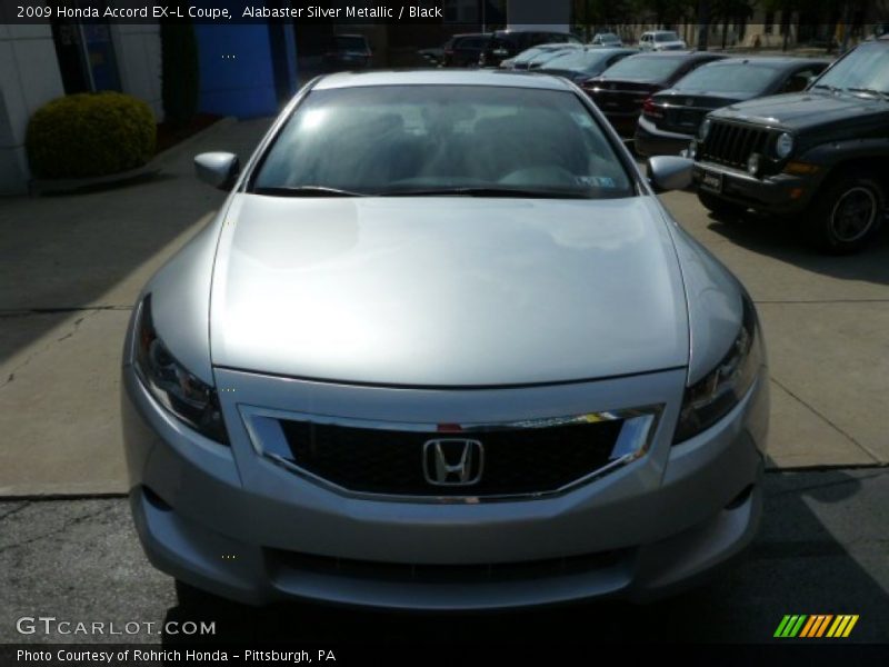 Alabaster Silver Metallic / Black 2009 Honda Accord EX-L Coupe