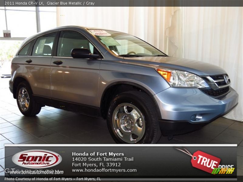 Glacier Blue Metallic / Gray 2011 Honda CR-V LX