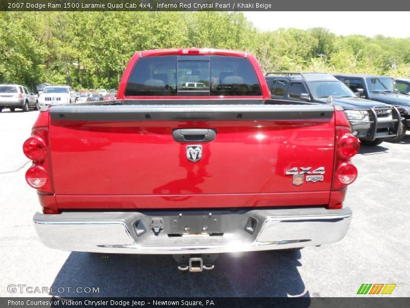 Inferno Red Crystal Pearl / Khaki Beige 2007 Dodge Ram 1500 Laramie Quad Cab 4x4