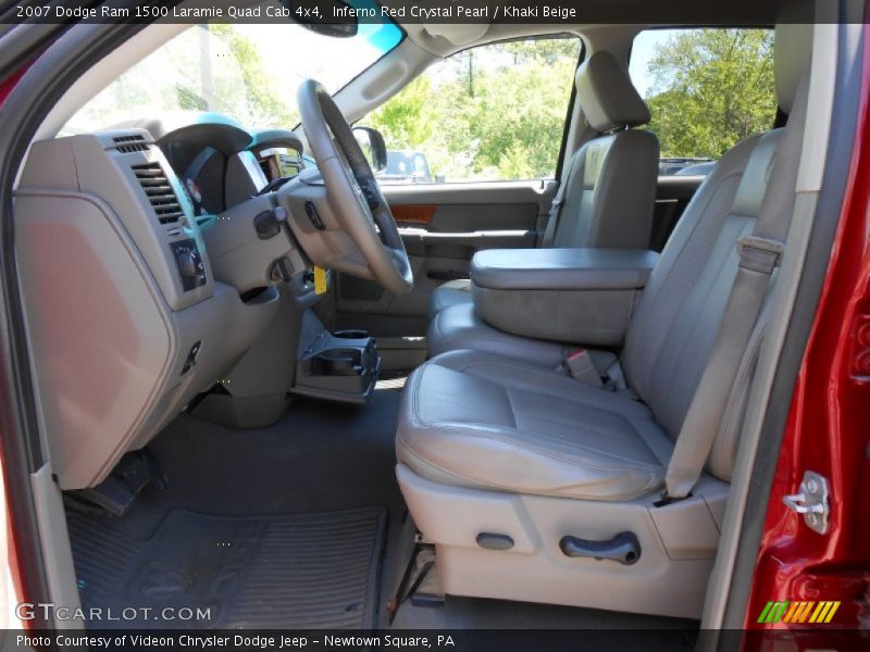 Inferno Red Crystal Pearl / Khaki Beige 2007 Dodge Ram 1500 Laramie Quad Cab 4x4