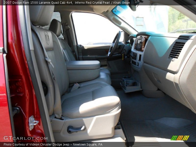Inferno Red Crystal Pearl / Khaki Beige 2007 Dodge Ram 1500 Laramie Quad Cab 4x4