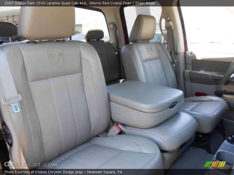 Inferno Red Crystal Pearl / Khaki Beige 2007 Dodge Ram 1500 Laramie Quad Cab 4x4