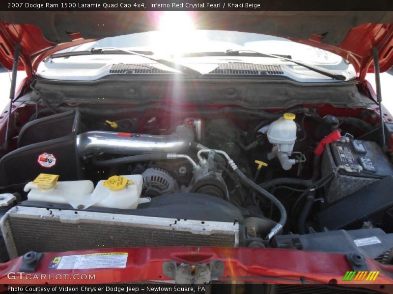 Inferno Red Crystal Pearl / Khaki Beige 2007 Dodge Ram 1500 Laramie Quad Cab 4x4