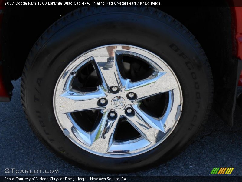 Inferno Red Crystal Pearl / Khaki Beige 2007 Dodge Ram 1500 Laramie Quad Cab 4x4