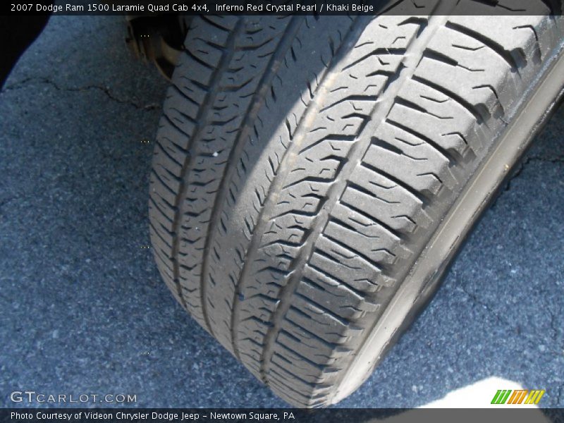 Inferno Red Crystal Pearl / Khaki Beige 2007 Dodge Ram 1500 Laramie Quad Cab 4x4