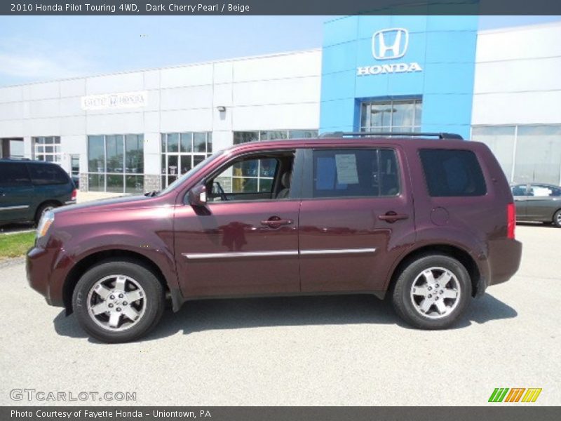 Dark Cherry Pearl / Beige 2010 Honda Pilot Touring 4WD
