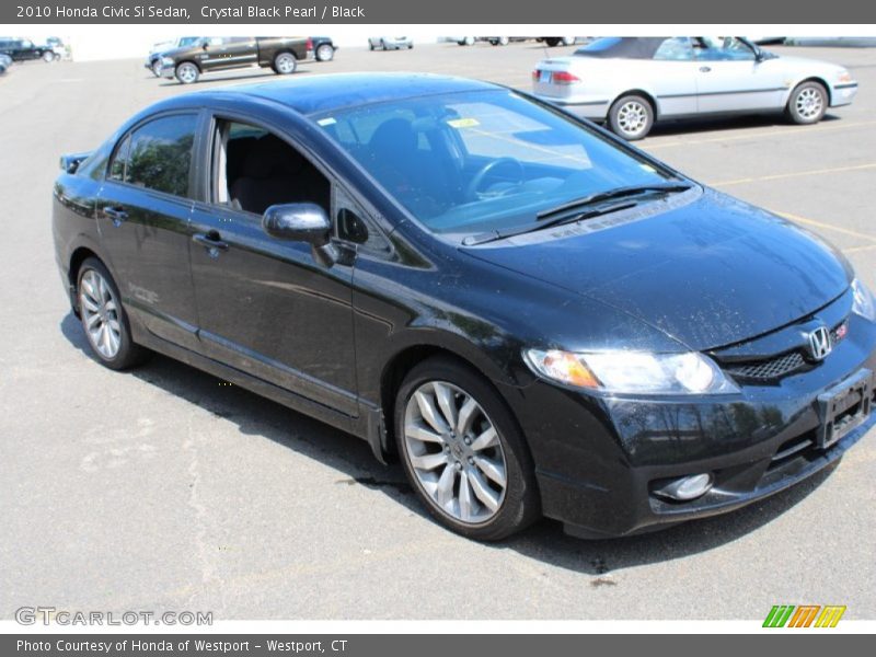 Crystal Black Pearl / Black 2010 Honda Civic Si Sedan