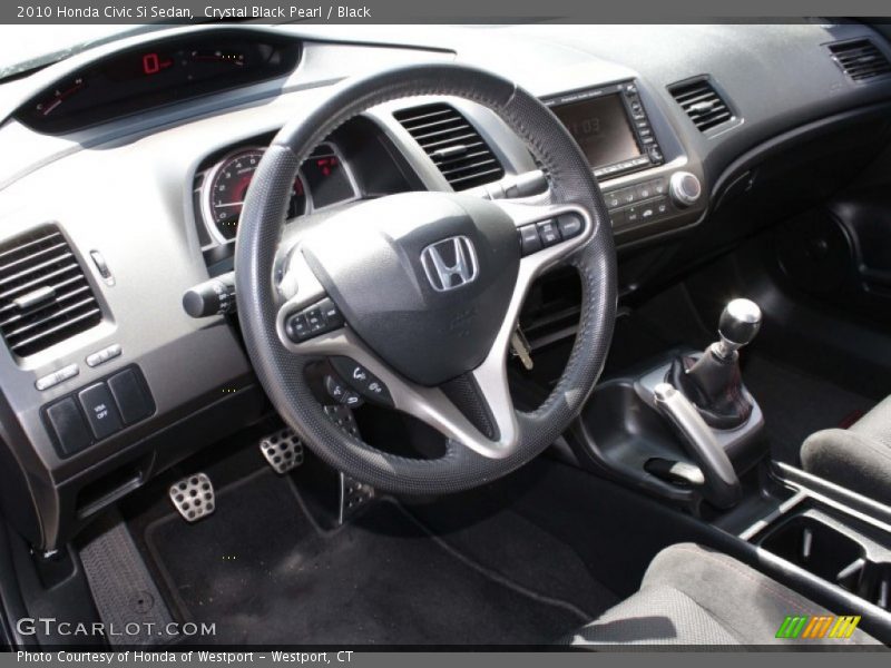 Crystal Black Pearl / Black 2010 Honda Civic Si Sedan