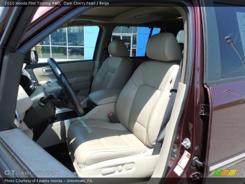 Dark Cherry Pearl / Beige 2010 Honda Pilot Touring 4WD
