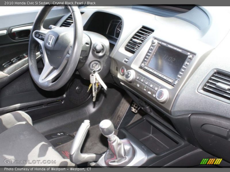 Crystal Black Pearl / Black 2010 Honda Civic Si Sedan