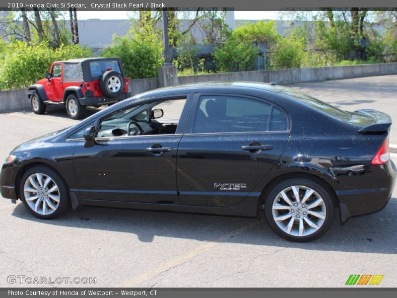 Crystal Black Pearl / Black 2010 Honda Civic Si Sedan