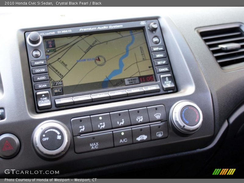 Crystal Black Pearl / Black 2010 Honda Civic Si Sedan