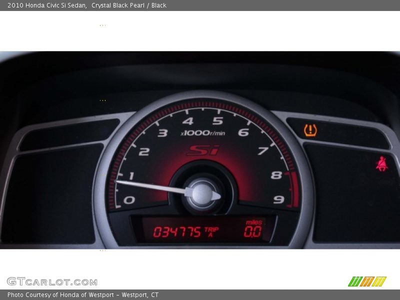 Crystal Black Pearl / Black 2010 Honda Civic Si Sedan