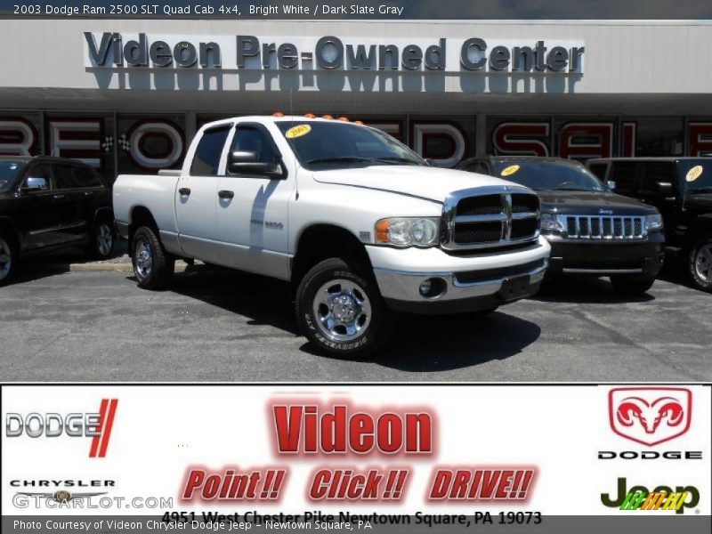Bright White / Dark Slate Gray 2003 Dodge Ram 2500 SLT Quad Cab 4x4