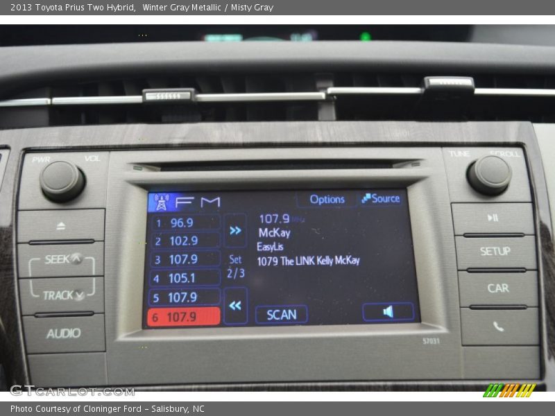 Winter Gray Metallic / Misty Gray 2013 Toyota Prius Two Hybrid