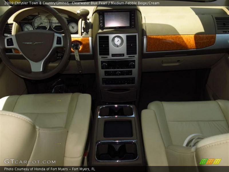 Clearwater Blue Pearl / Medium Pebble Beige/Cream 2009 Chrysler Town & Country Limited