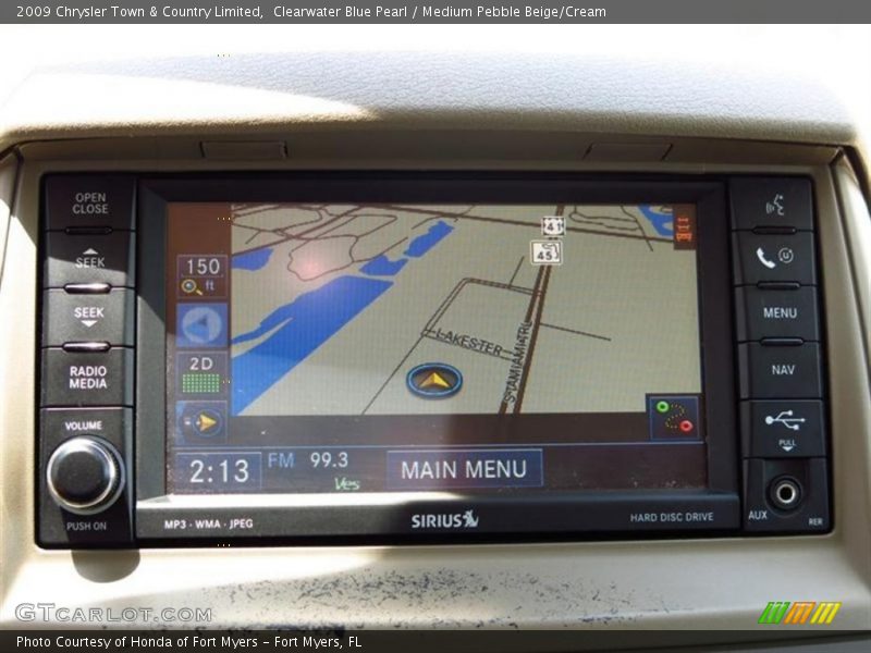 Clearwater Blue Pearl / Medium Pebble Beige/Cream 2009 Chrysler Town & Country Limited