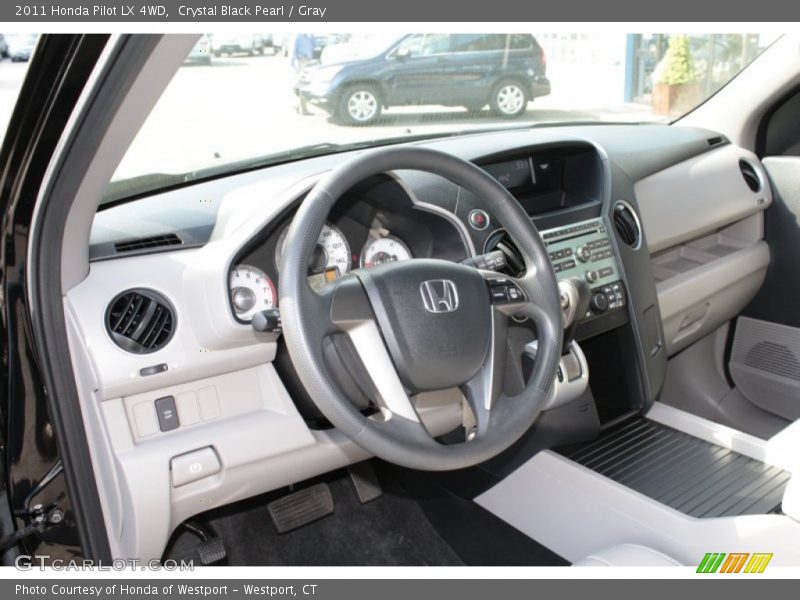 Crystal Black Pearl / Gray 2011 Honda Pilot LX 4WD