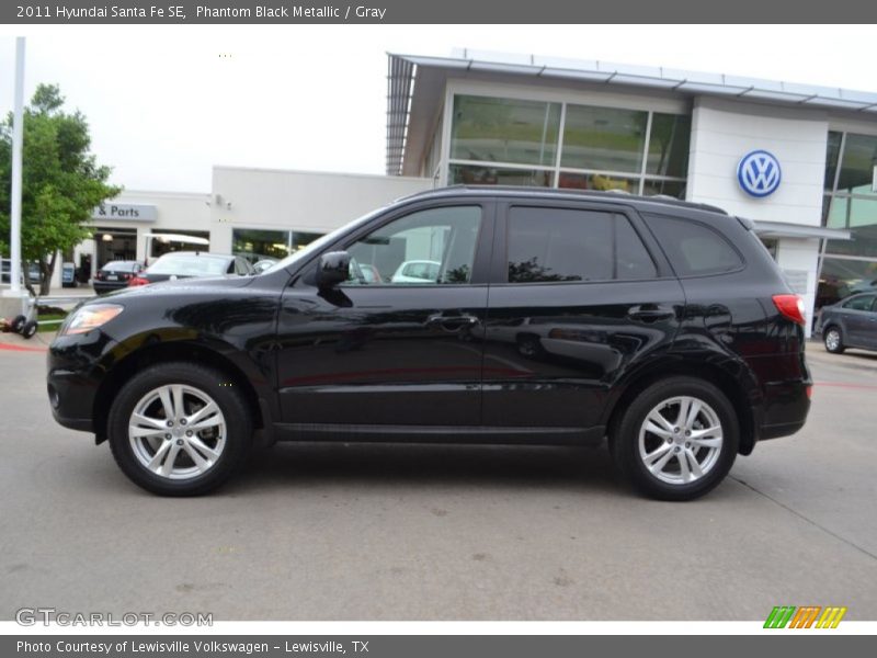 Phantom Black Metallic / Gray 2011 Hyundai Santa Fe SE