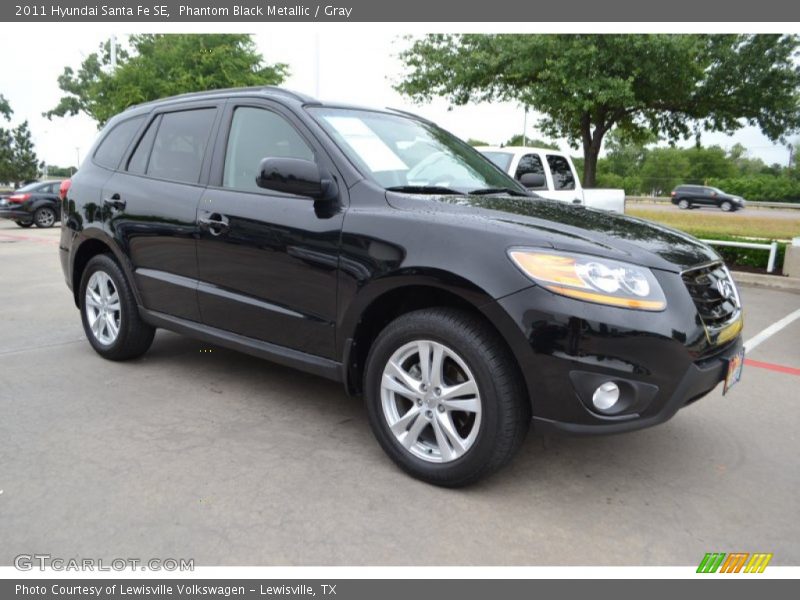 Phantom Black Metallic / Gray 2011 Hyundai Santa Fe SE