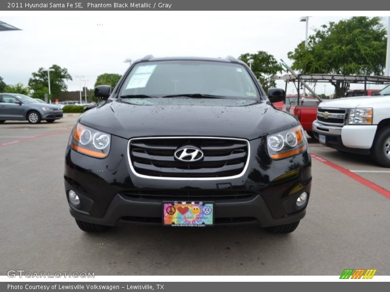 Phantom Black Metallic / Gray 2011 Hyundai Santa Fe SE