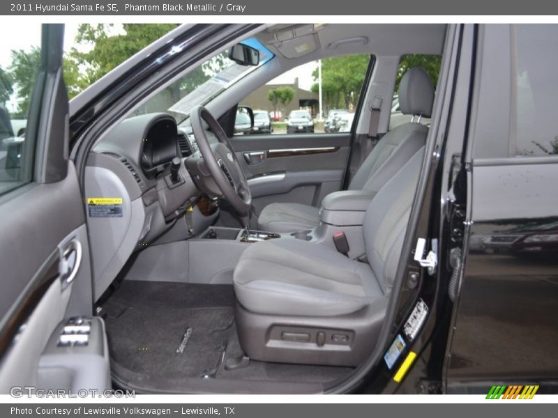 Phantom Black Metallic / Gray 2011 Hyundai Santa Fe SE