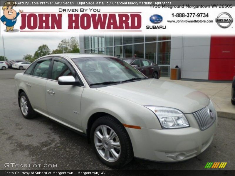 Light Sage Metallic / Charcoal Black/Medium Light Stone 2008 Mercury Sable Premier AWD Sedan