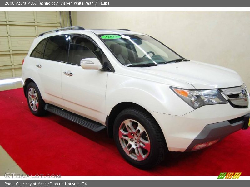 Aspen White Pearl / Taupe 2008 Acura MDX Technology