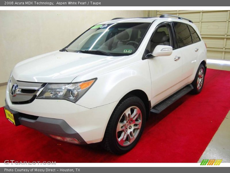 Aspen White Pearl / Taupe 2008 Acura MDX Technology