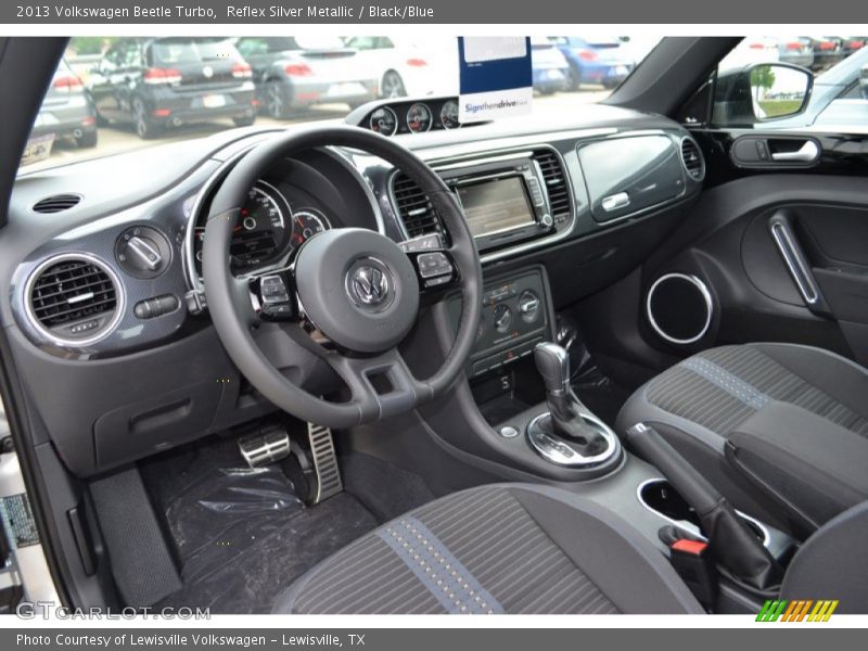 Reflex Silver Metallic / Black/Blue 2013 Volkswagen Beetle Turbo